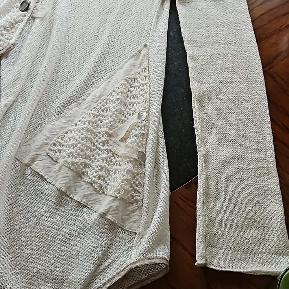 Caty Lesca Knit Lace Cardigan Sweater Size 3 - Picture 6 of 16